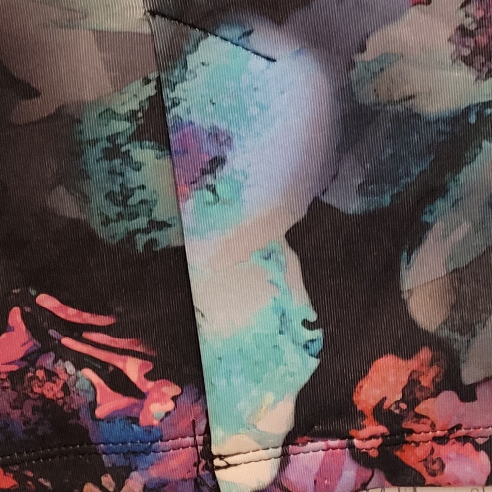 Thalia Sodi heavy weight knit floral print pull on pencil skirt, size L - Picture 4 of 10